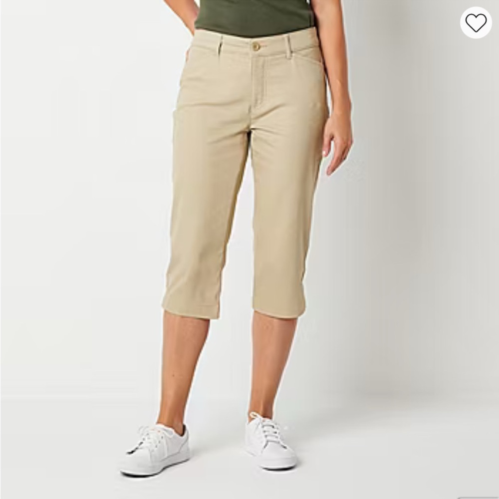 Two Pairs of Women’s Secretly Slender Capri Pants, Khaki & White, Size 10, NWT - Picture 3 of 7
